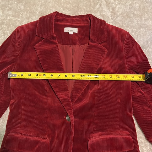 NWOT LOFT Jacket Red Corduroy Womens Blazer Jacket Womens Size 0 - Picture 10 of 10